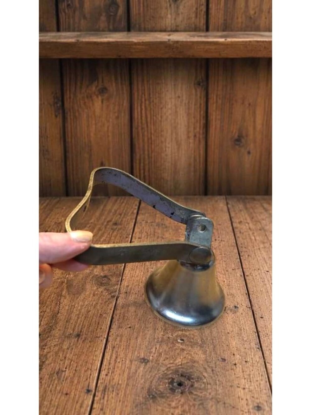 Vintage Shopkeeper's Hand Bell, Brass Counter Bell, General Store Service Bell, - Picture 4 of 7